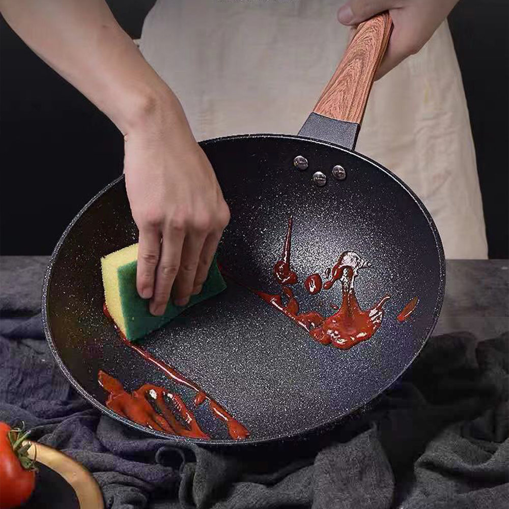 Home Cooking Steak - مقلاة ووك غير لاصقة 32 سم،